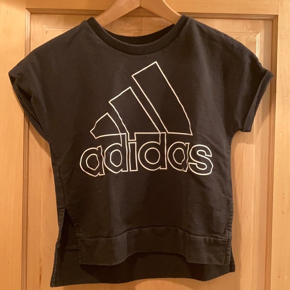 girls black adidas top